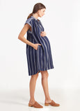 ||True Navy Lurex Stripe