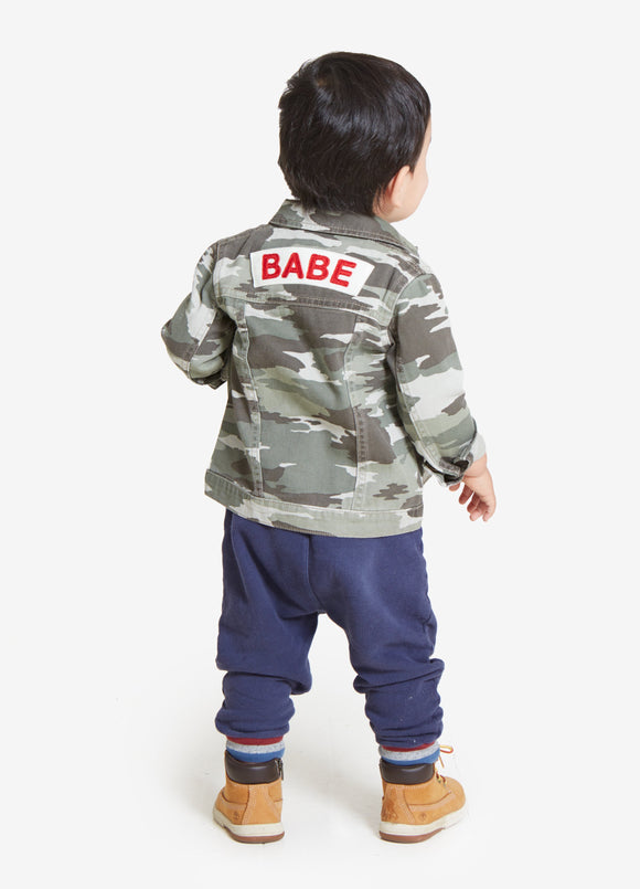 Model is 2.5 years old and wearing a 2T.||Camo