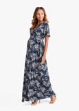 Model is 5’7.5”, 7.5 months pregnant, wears size XS.||Navy Vintage Daisy