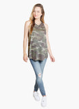 Model is 5’9”, 6.5 months pregnant, and wears size S.||Camo