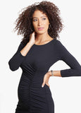Model is 5’10”, 4 months pregnant, and wears size S.||Black
