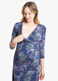 Model is 5’9”, 6.5 months pregnant, and wears size S.||Navy Leaf