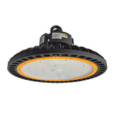 LED UFO High Bay - 240W - Hook Mount - 200V to 480V - Tempered Glass - (UL+DLC)