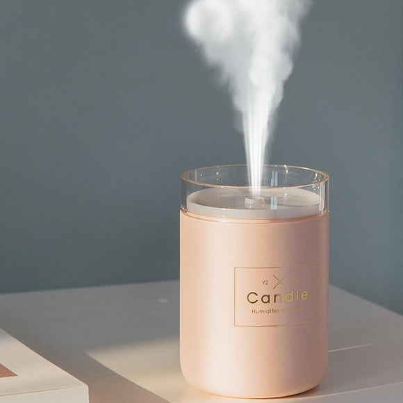 280ML Ultrasonic Air Humidifier Candle Romantic Soft Light USB Essential Oil Diffuser Car Purifier Aroma Anion Mist Maker Hot Trending Deal 