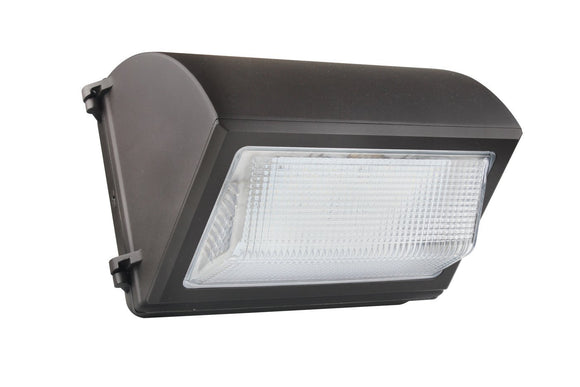 60W LED Wall Pack Light - Semi Cutoff - High Voltage -  Glass - Forward Throw - DLC Listed