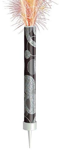 Unique Party 37329 - Glitz Black Birthday Fountain Candles, Pack of 3