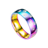 RAINBOW PAW PET LOVE RING STAINLESS STEEL
