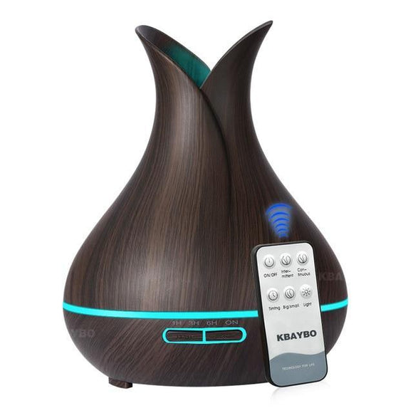 400ml Aroma Essential Oil Diffuser Ultrasonic Air Humidifier with Wood Grain 7 Color Changing LED Lights for Office Home Hot Trending Deal 