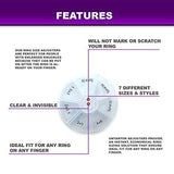 Assorted Ring Size Reducers Ring Clip Guard Resizer Adjusters Pack of 21pcs, 7sizes / Including New Spiral Style