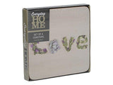 Everyday Home 'Floral Love' Printed Square Cork-Backed Drinks Coasters, 10.5 cm -Cream/Purple (Set of 4)