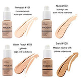 Glamza PHOERA Foundation Concealer Makeup Full Coverage Matte Brighten Long Lasting UK (102 NUDE)