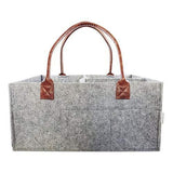 CatcherMy Baby Diaper Caddy Organizer, Foldable Felt Storage Bag Portable Lightly Multifunction Changeable Compartments for Mom Newborn Kids Nappies，Grey