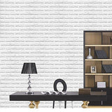 10 Pack | 58 Sq.Ft White Foam Brick Wall Tiles Peel and Stick 3D Wall Panel Room Decor