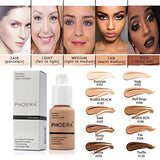 Foundation Liquid, Hinmay Foundation Full Coverage New 30ml PHOERA 24HR Matte Oil Control Concealer Liquid Foundation(104# )