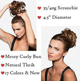 Scrunchy Scrunchie Hair Bun Updo Hairpiece Hair Ribbon Ponytail Extensions Hair Extensions Wavy Curly Messy Hair Bun Extensions Donut Hair Chignons Hair Piece Wig Medium Brown