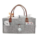 CatcherMy Baby Diaper Caddy Organizer, Foldable Felt Storage Bag Portable Lightly Multifunction Changeable Compartments for Mom Newborn Kids Nappies，Grey