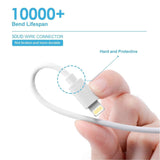 Quntis iPhone Charger Lightning Cable - Apple MFi Certified 2M Premium Lightning to USB A Cable for iPhone Xs Max XR X 8 Plus 7 Plus 6 Plus 5s SE iPad Pro iPod Airpods and More - White