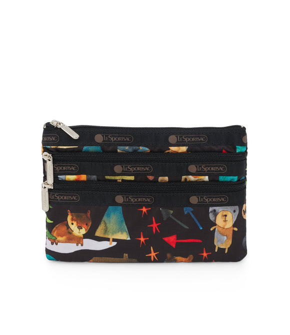 3-Zip Cosmetic, Accessories and Cosmetic Bag, LeSportsac, Hello Bears print