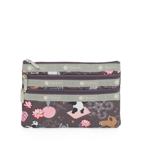 3-Zip Cosmetic, Accessories and Cosmetic Bag, LeSportsac, Yoga Pets print