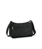 Deluxe Everyday Bag, Nylon Handbags and Classic Purses, Back view, Back Zipper, Black Solid