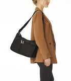 Deluxe Everyday Bag, Nylon Handbags and Classic Purses, Expandable, Over the Shoulder, Black Solid