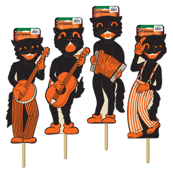Vintage Halloween Scat Cat Yard Signs