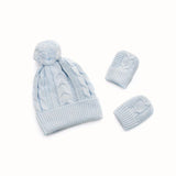 Cable Knit Baby Hat & Mitten Set