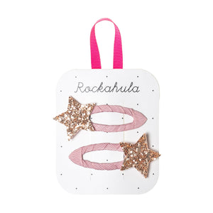 Bedazzle Glitter Star Clips Pink