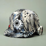 2017 Fashion colorful graffiti big eyes Hip Hop Baseball caps for women Couple hats Flat Brim Vintage doodle Hippie Snapback Cap
