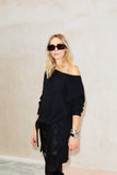 Black Off The Shoulder Knit Jumper