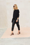 Black Off The Shoulder Knit Jumper