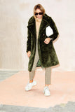 Olive Faux Fur Midi Coat