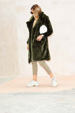 Olive Faux Fur Midi Coat