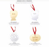 Personalized Mirrored Acrylic Christmas Ornaments