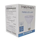 LED PAR30 10W - 800lm - 40° - Dimmable -  UL+ES