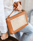 Rattan Crossbody Bag - Tan