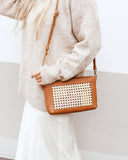 Rattan Crossbody Bag - Tan