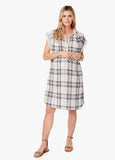 ||White & Black Lurex Plaid
