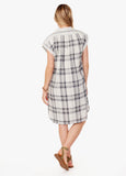 ||White & Black Lurex Plaid