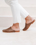 Tulum Woven Mule - Chocolate