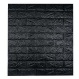 10 Pcs 58 Sq.Ft Black 3D Faux Foam Bricks Self-adhesive Waterproof Art Wall Panel