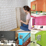 10 Pcs 58 Sq.Ft Black 3D Faux Foam Bricks Self-adhesive Waterproof Art Wall Panel