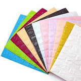 10 Pcs 58 Sq.Ft Black 3D Faux Foam Bricks Self-adhesive Waterproof Art Wall Panel