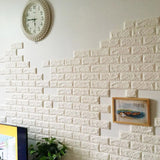 10 Pack | 58 Sq.Ft White Foam Brick Wall Tiles Peel and Stick 3D Wall Panel Room Decor