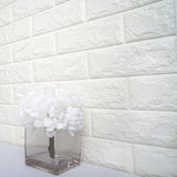 10 Pack | 58 Sq.Ft White Foam Brick Wall Tiles Peel and Stick 3D Wall Panel Room Decor