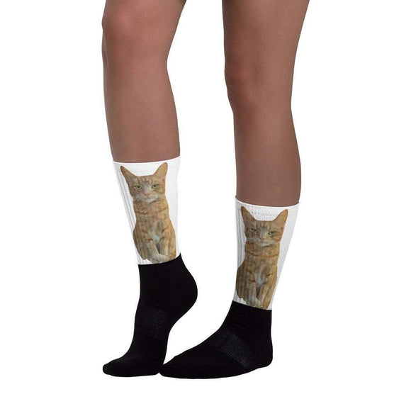 Art Your Cat Black Foot Sublimated Socks