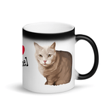 Art Your Cat YOUR CAT on a Matte Black Magic Mug