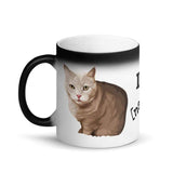 Art Your Cat YOUR CAT on a Matte Black Magic Mug