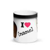 Art Your Cat YOUR CAT on a Matte Black Magic Mug