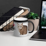 Art Your Cat YOUR CAT on a Matte Black Magic Mug